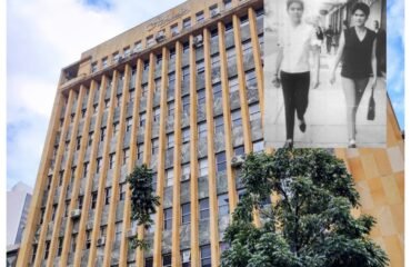 El edificio donde se cometió el homicidio. En la esquina superior derecha, Ana María Agudelo y su herman Norela.